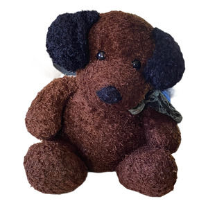 Vintage Chosun Dark Brown Plush Stuffed Animal Dog